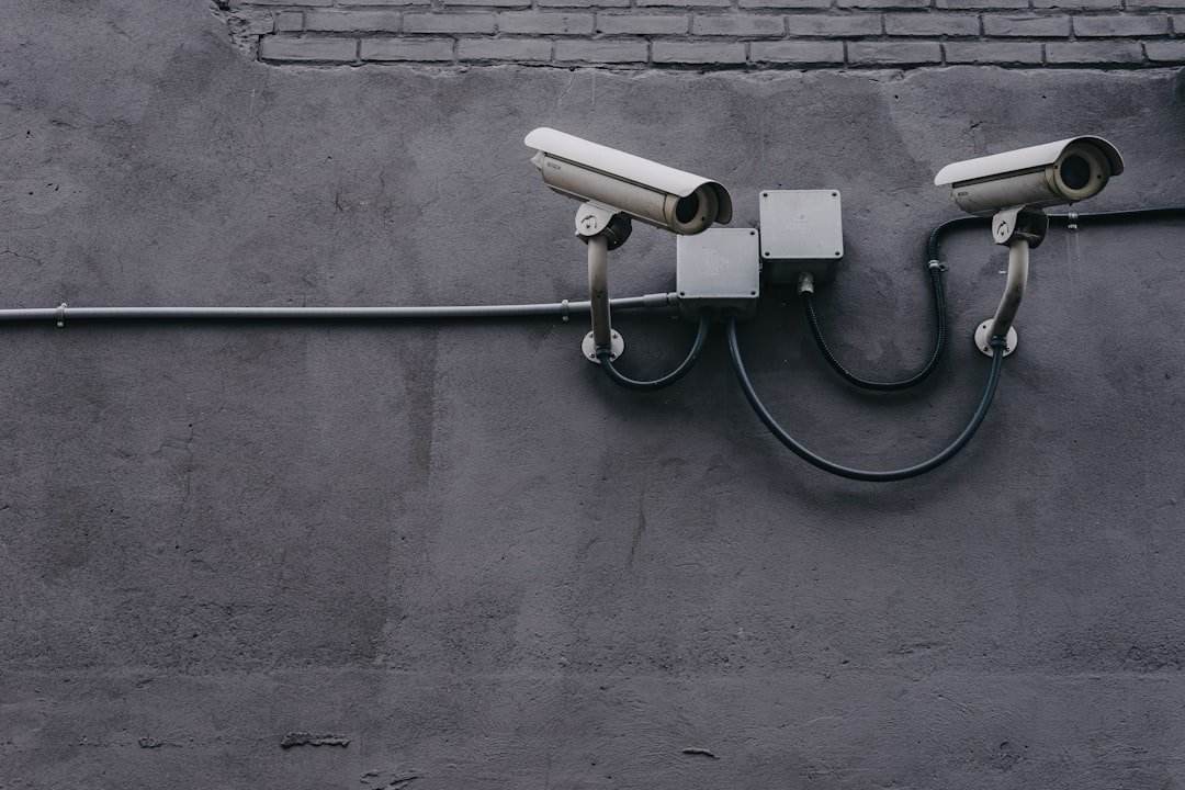 Home security CCTV cameras monitoring a property